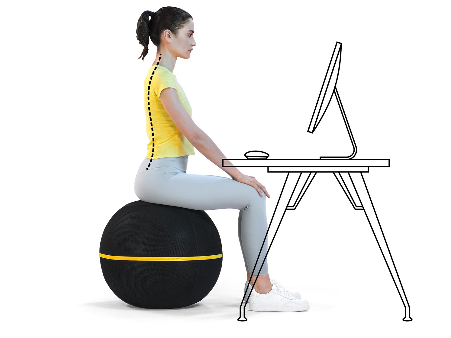 Technogym Wellness Ball Übungen Frau macht Übungen auf Technogym Wellness Ball
